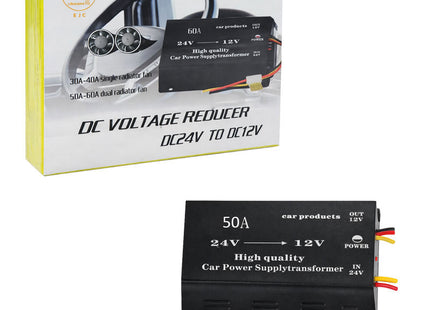 EJC DC Voltage Reducer DC24V to DC12V 50A με συσκευή και κουτί