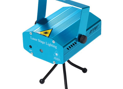 Μπλε mini προβολέας Laser Stage Lighting 17782 με μεταλλική βάση και εύκαμπτο τρίποδο.