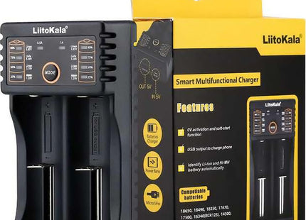 LiitoKala LII-202 USB Φορτιστής 2 Μπαταριών Li-ion/Ni-Cd/Ni-MH Μεγέθους AA/AAA/18650/16340/26650/14500