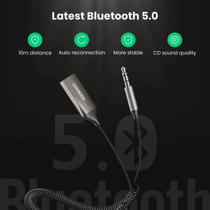 Ugreen Bluetooth Αυτοκινήτου 5.0 για το Ταμπλό (AUX / Audio Receiver / με USB θύρα Φόρτισης) 70601