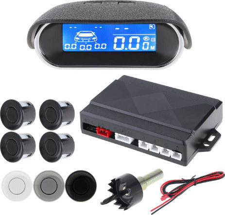 Σύστημα Παρκαρίσματος Αυτοκινήτου με Οθόνη και 4 Αισθητήρες σε Μαύρο Χρώμα