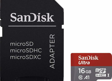 Sandisk Ultra microSDHC 16GB Class 10 U1 A1 UHS-I με αντάπτορα