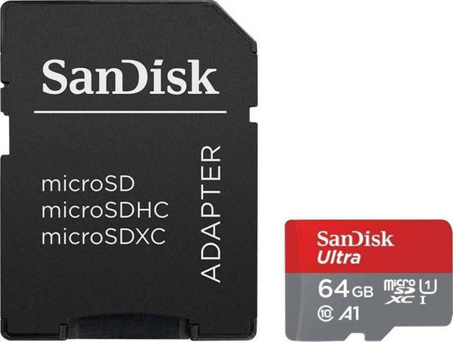 Sandisk Ultra microSDXC 64GB Class 10 U1 A1 UHS-I με αντάπτορα