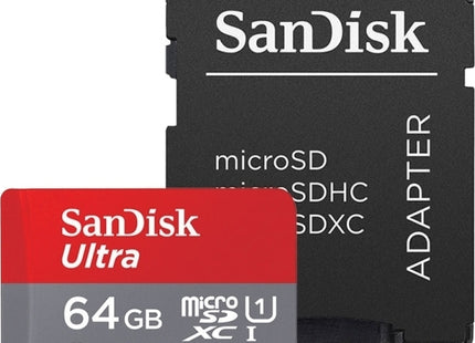 Sandisk Ultra microSDXC 64GB Class 10 U1 A1 UHS-I με αντάπτορα