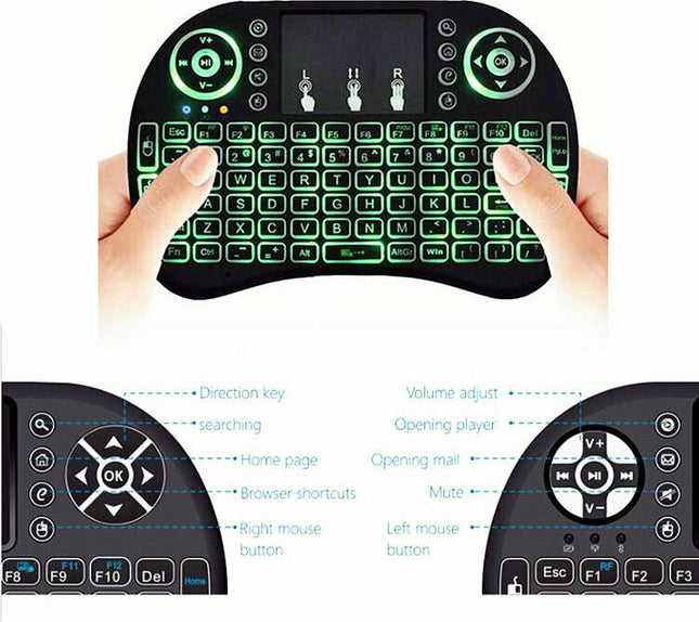 i8 Backlit Ασύρματο Πληκτρολόγιο με Touchpad Αγγλικό US