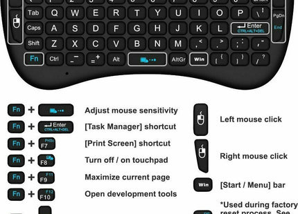 i8 Backlit Ασύρματο Πληκτρολόγιο με Touchpad Αγγλικό US
