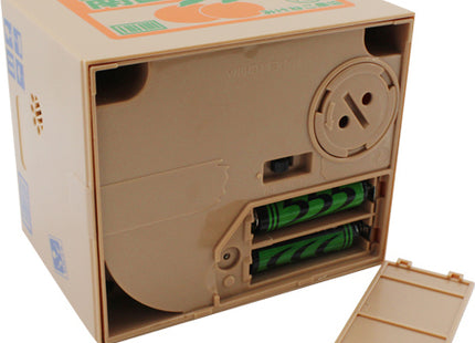 Παιδικός Κουμπαράς Πλαστικός Cat Orange Πορτοκαλί 12x10x9cm