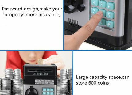 Παιδικός Κουμπαράς Πλαστικός Ηλεκτρονικός με Κωδικό Ασφαλείας 13.5x12.5x19cm