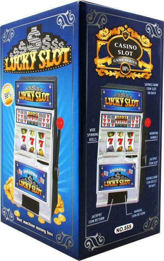 Κουμπαράς Πλαστικός Slot Machine Μπλε