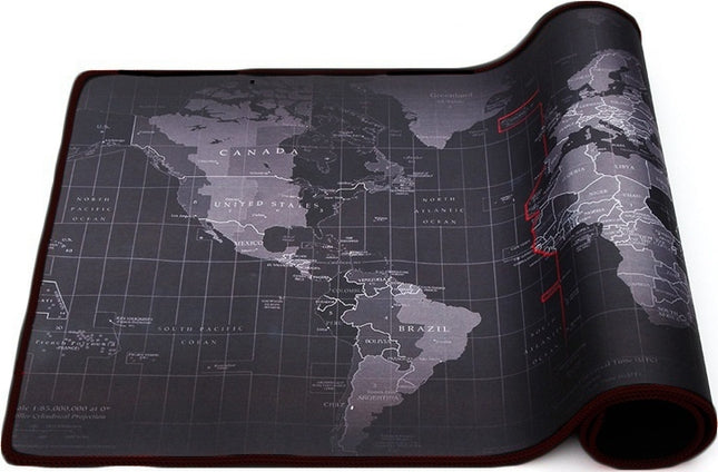 World Map Gaming Mouse Pad XXL Μαύρο