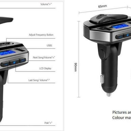 Andowl FM Transmitter Αυτοκινήτου V6 με Bluetooth
