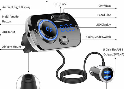 FM Transmitter Αυτοκινήτου με Bluetooth BC49BQ