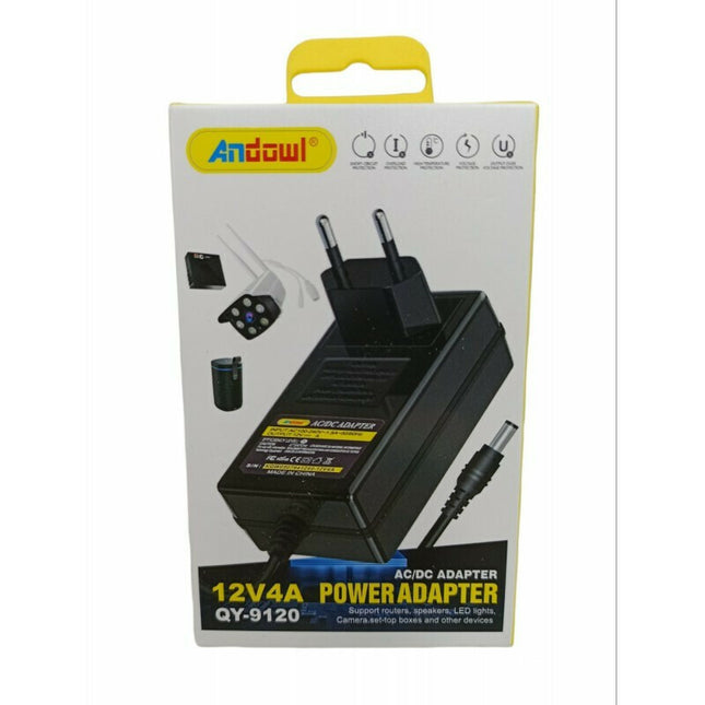 Συσκευασία Andowl QY-9120 τροφοδοτικό 12V 4A 48W