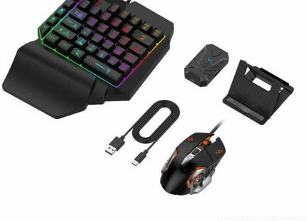 4 in 1 Mobile Game Combo Pack Ασύρματο Gaming KeyPad με διακόπτες και Φωτιζόμενα πλήκτρα & Ποντίκι (Αγγλικό US)