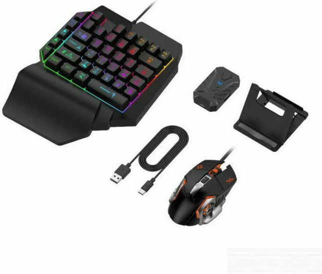 4 in 1 Mobile Game Combo Pack Ασύρματο Gaming KeyPad με διακόπτες και Φωτιζόμενα πλήκτρα & Ποντίκι (Αγγλικό US)