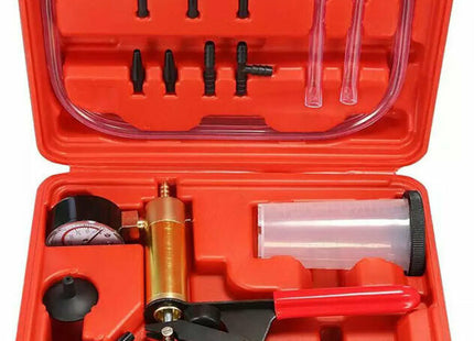 Χειροκίνητη αντλία κενού και σετ εξαέρωσης φρένων 10 τεμαχίων σε βαλίτσα - One Fashion Market