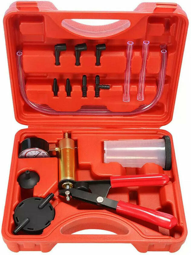 Χειροκίνητη αντλία κενού και σετ εξαέρωσης φρένων 10 τεμαχίων σε βαλίτσα - One Fashion Market