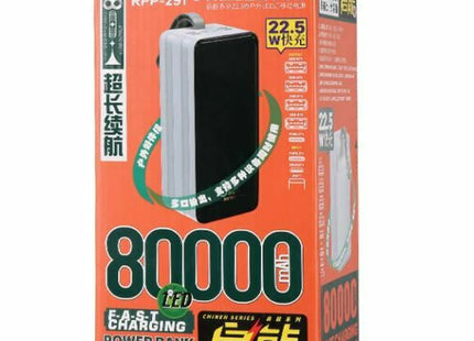 Remax RPP-291 high capacity portable charger ports and LED light