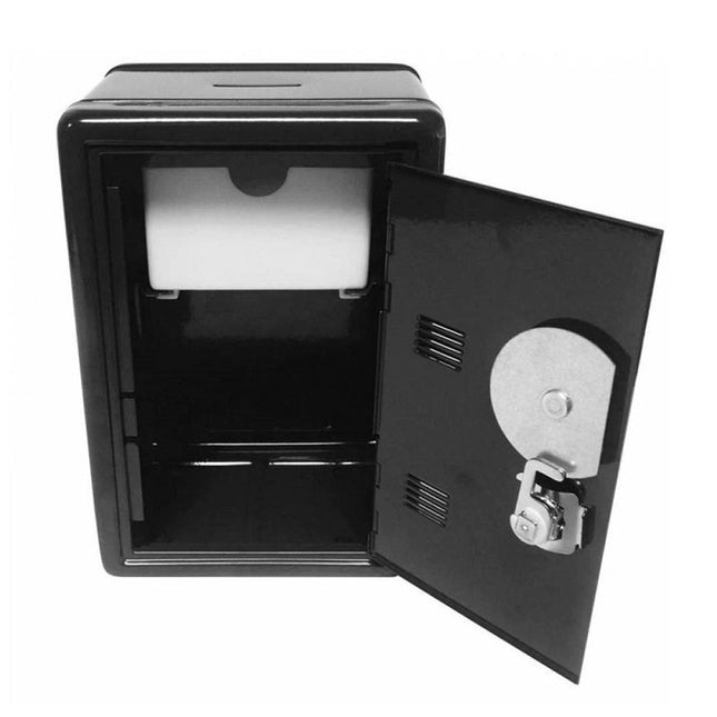 Κουμπαράς Μεταλλικός Χρηματοκιβώτιο Μαύρος 12x10x18cm