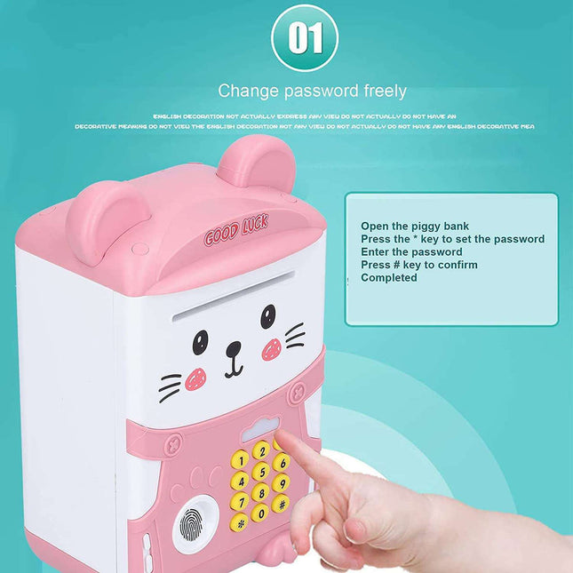 Παιδικός Κουμπαράς Πλαστικός ATM Ροζ 22.5cm