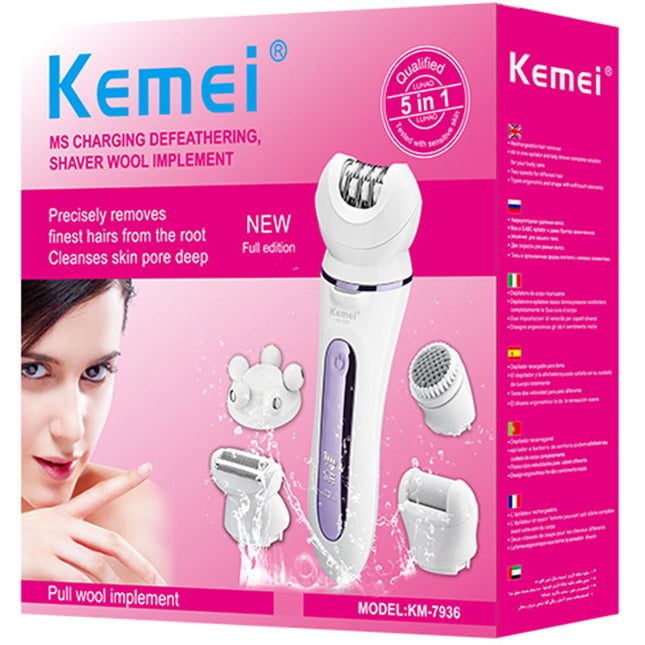 Kemei KM-7936 5 in 1 Αποτριχωτική Μηχανή Epilator για Σώμα