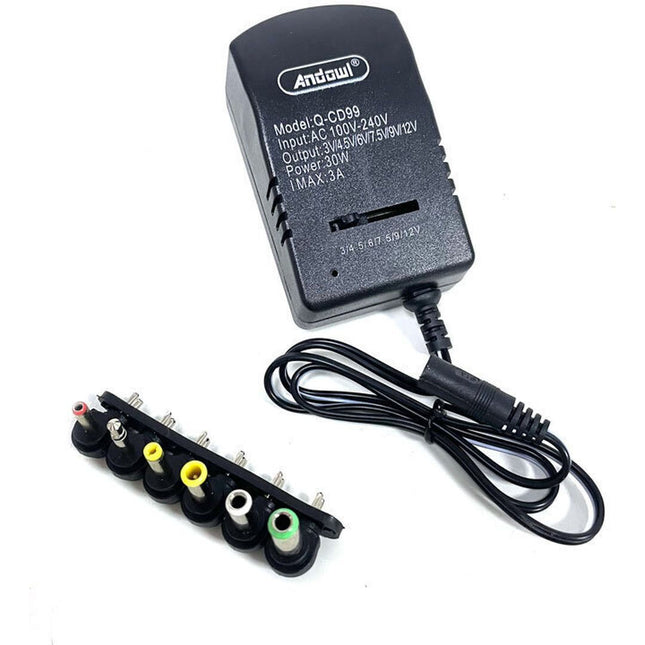 Andowl Q-CD99 ρυθμιζόμενο τροφοδοτικό 3-12V με σετ βυσμάτων