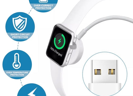 Μαγνητικό Καλώδιο Φόρτισης Apple Watch 1m - Fast Charge USB - Λευκό