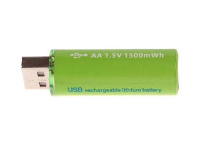 Επαναφορτιζόμενη μπαταρία USB Λιθίου Νi-AA 1.5V – 2000mAh – 2 τεμάχια – USB Rechargeable Battery