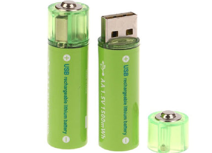 Επαναφορτιζόμενη μπαταρία USB Λιθίου Νi-AA 1.5V – 2000mAh – 2 τεμάχια – USB Rechargeable Battery