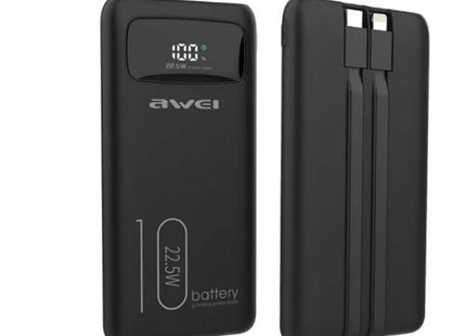 Awei P168K Power Bank 10000mAh 22.5W digital display black thessaloniki