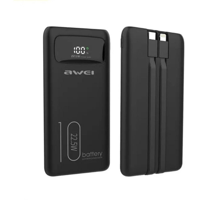 Awei P168K Power Bank 10000mAh 22.5W digital display black thessaloniki