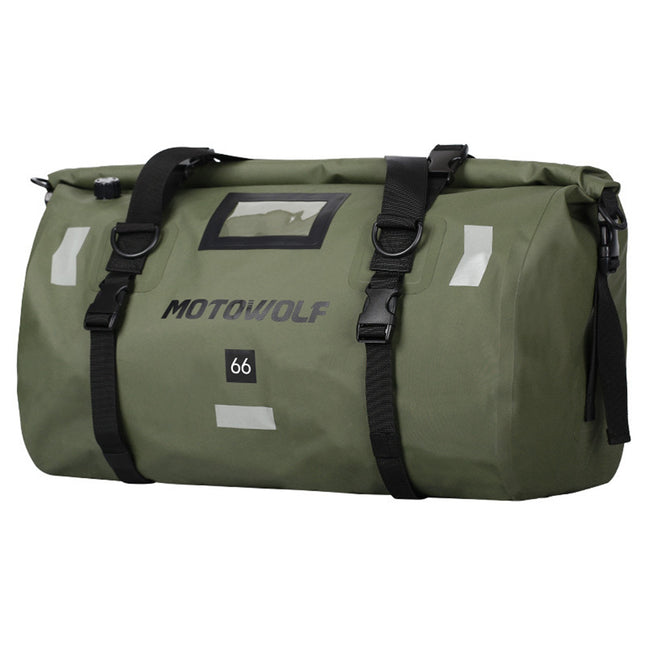 Στεγανός Σάκος Ουράς Μοτοσυκλέτας Motowolf MDL0717 66L - 100% Αδιάβροχος σε Χακί Χρώμα