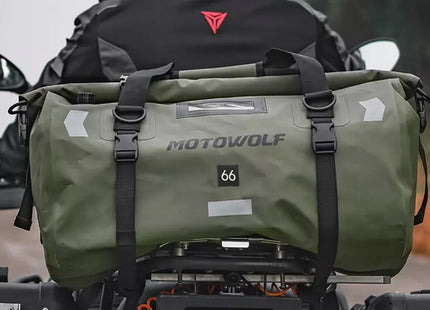 Στεγανός Σάκος Ουράς Μοτοσυκλέτας Motowolf MDL0717 66L - 100% Αδιάβροχος σε Χακί Χρώμα
