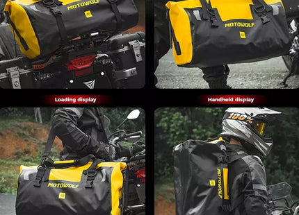 Στεγανός Σάκος Ουράς Μοτοσυκλέτας Motowolf MDL0717 66L - 100% Αδιάβροχος σε Χακί Χρώμα