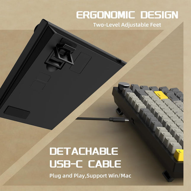 Ajazz AK820 Gaming Μηχανικό Πληκτρολόγιο 75% με RGB φωτισμό (Αγγλικό US)