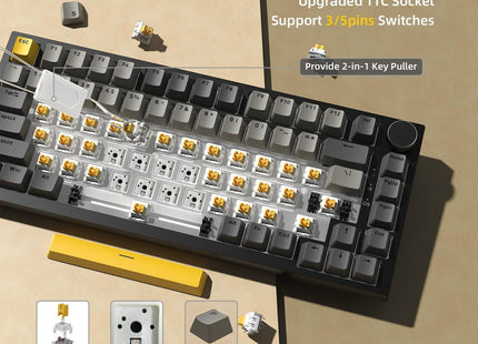 Ajazz AK820 Gaming Μηχανικό Πληκτρολόγιο 75% με RGB φωτισμό (Αγγλικό US)