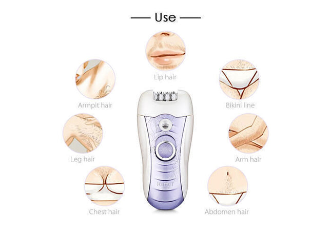 Kemei 3 in 1 Σετ Αποτρίχωσης Epilator για Σώμα & Μπικίνι KM-3012 Μωβ