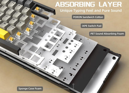 Ajazz AK820 Gaming Μηχανικό Πληκτρολόγιο 75% με RGB φωτισμό (Αγγλικό US)