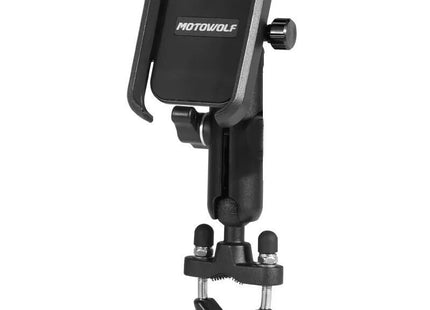 Motowolf Βάση Κινητού Μοτοσυκλέτας με Ρυθμιζόμενο Βραχίονα για το Τιμόνι με Φόρτιση MDL2821B