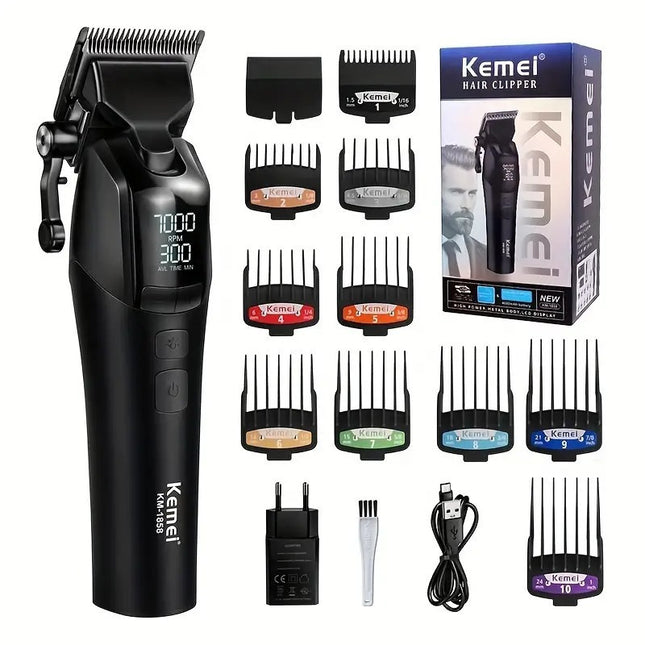 Kemei KM-1858 επαγγελματική κουρευτική μηχανή με οθόνη LED One Fashion Limani Θεσσαλονίκη