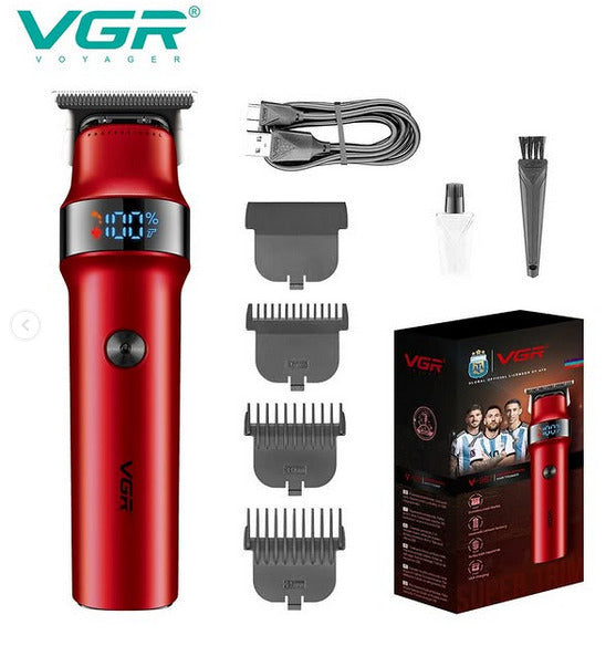 VGR V-987 επαγγελματικό σετ κουρευτικής μηχανής μαύρο κόκκινο 