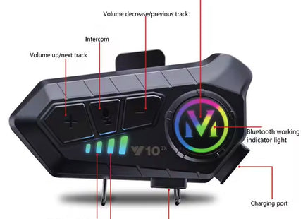 Ασύρματο Bluetooth Κράνους Y10 - Ακουστικό Μοτοσυκλέτας