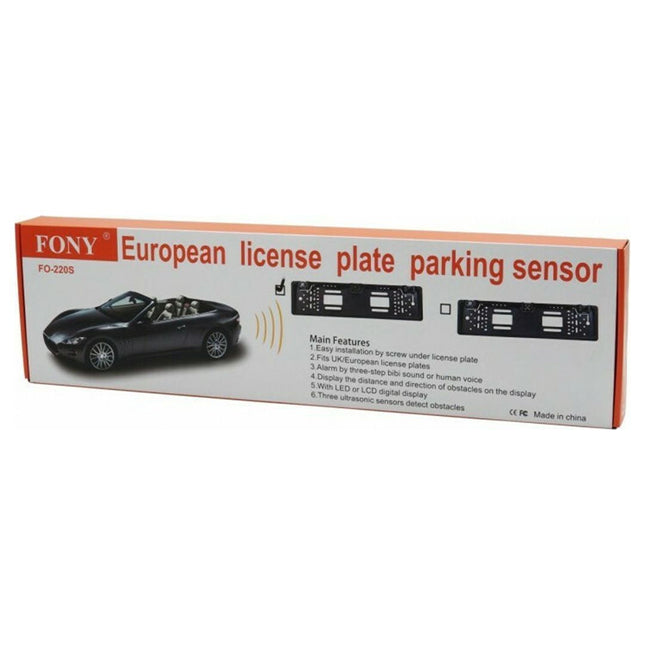Σύστημα Παρκαρίσματος Αυτοκινήτου Πλαίσιο Πινακίδας με Κάμερα / Buzzer και 2 Αισθητήρες σε Μαύρο Χρώμα