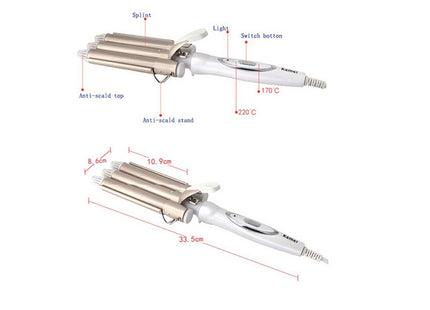 Kemei Ψαλίδι Μαλλιών για Κυματιστά Μαλλιά 22mm 45W KM-1010