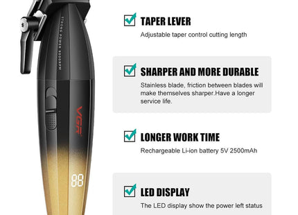 VGR Επαγγελματική Κουρευτική Μηχανή Χρυσή V-003