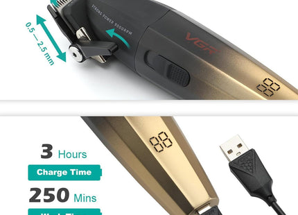 VGR Επαγγελματική Κουρευτική Μηχανή Χρυσή V-003