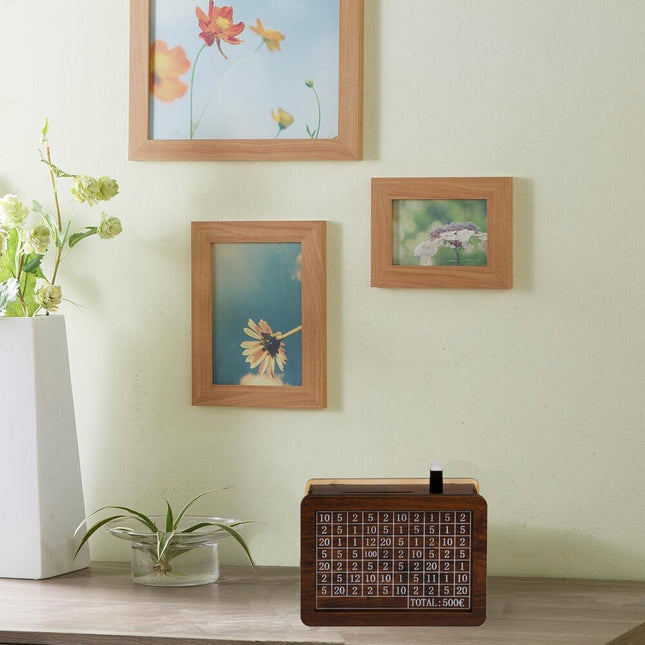 Mini Κουμπαράς Ξύλινος έως 500 Ευρώ 18x7x13cm