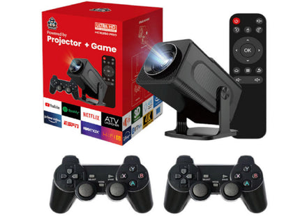 HCS350 Pro Gaming Projector WiFi6 4K Android 12 με 2 Χειριστήρια Home Cinema