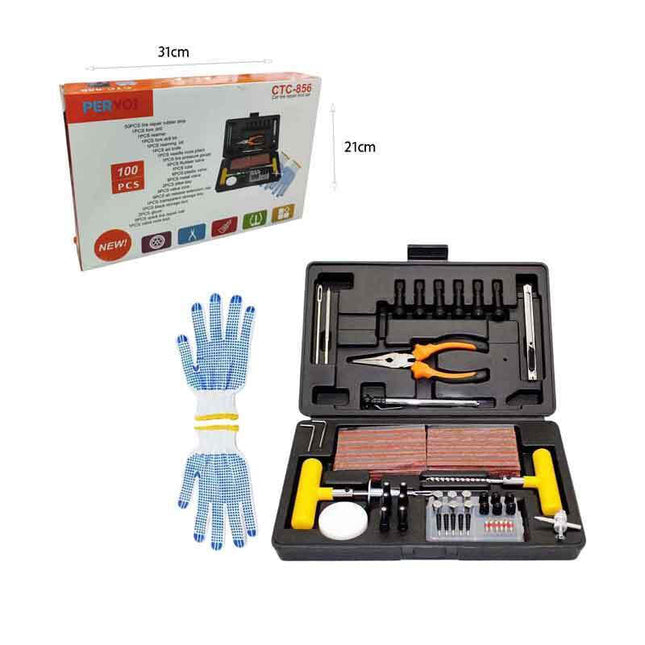 Εργαλεία T-Handle και κορδόνια επισκευής ελαστικών σε βαλίτσα