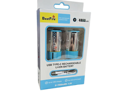 Επαναφορτιζόμενες Μπαταρίες D Li-ion 4800mAh 1.5V 2τμχ